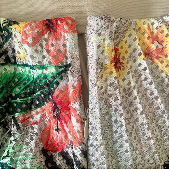 New York and Company 7th Avenue tropical floral & Zebra Print Midi Skirt LG NWT - Picture 9 of 9